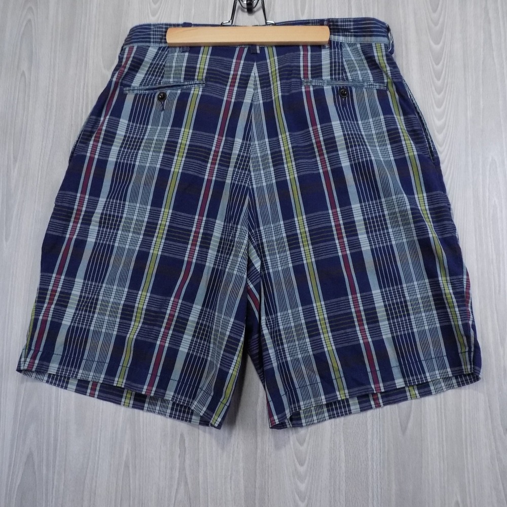 Polo Ralph Lauren Tyler Short‎ Mens 35 Blue Plaid Cotton Casual Madras Shorts - Picture 7 of 7